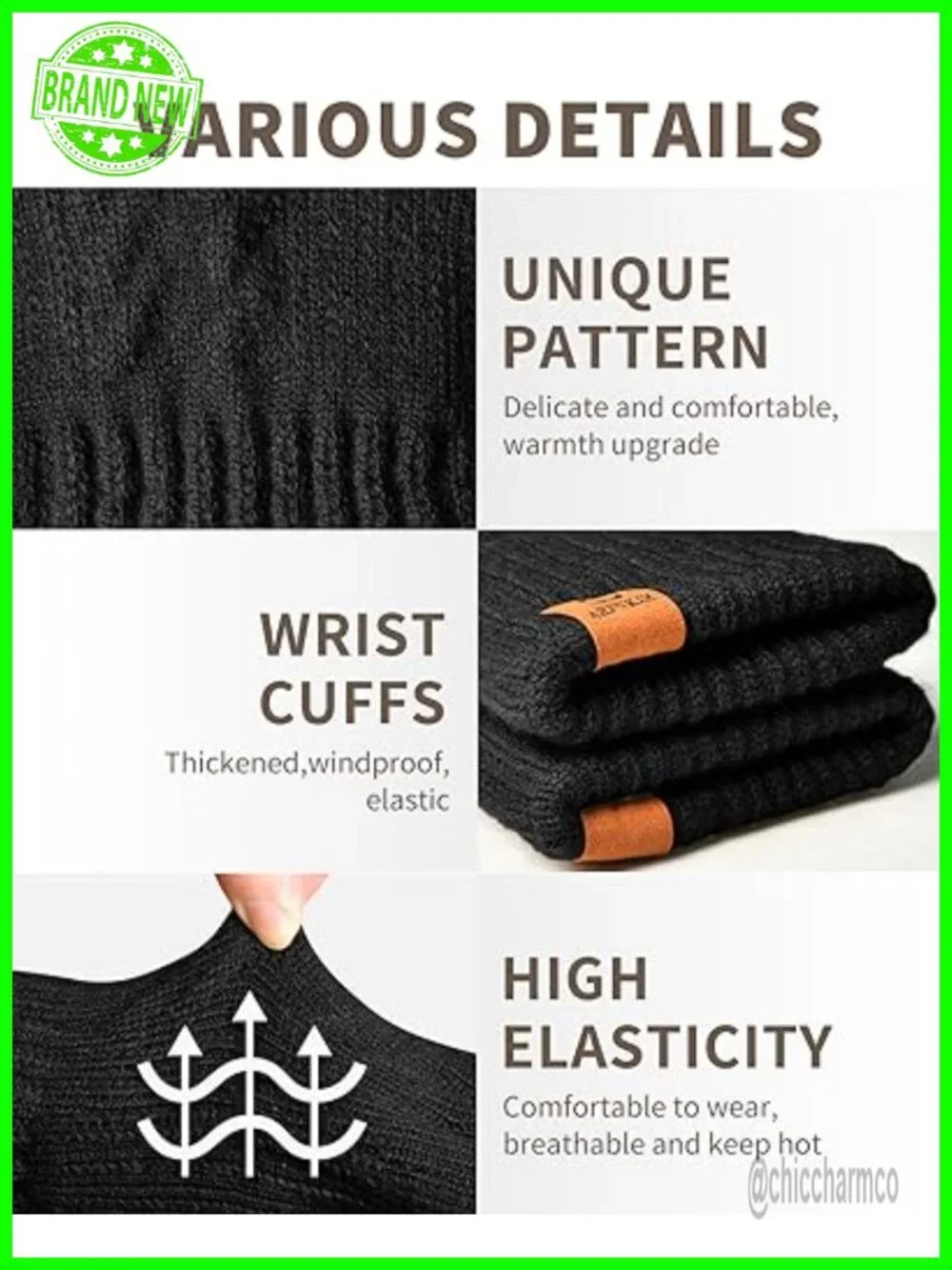 Thermal Fleece Lined Touch Screen Winter Gloves for Running Cycling